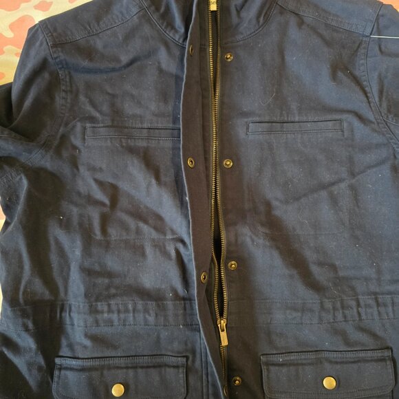 L.L. Bean Blue Utility Jacket with Stand-Up Collar - Picture 4 of 10